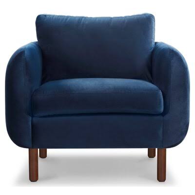 Navy Blue Fabric Armchair T806