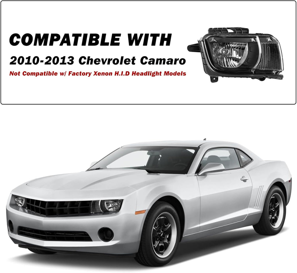 Black Housing Halogen Headlight Assembly for Chevy Camaro R46382