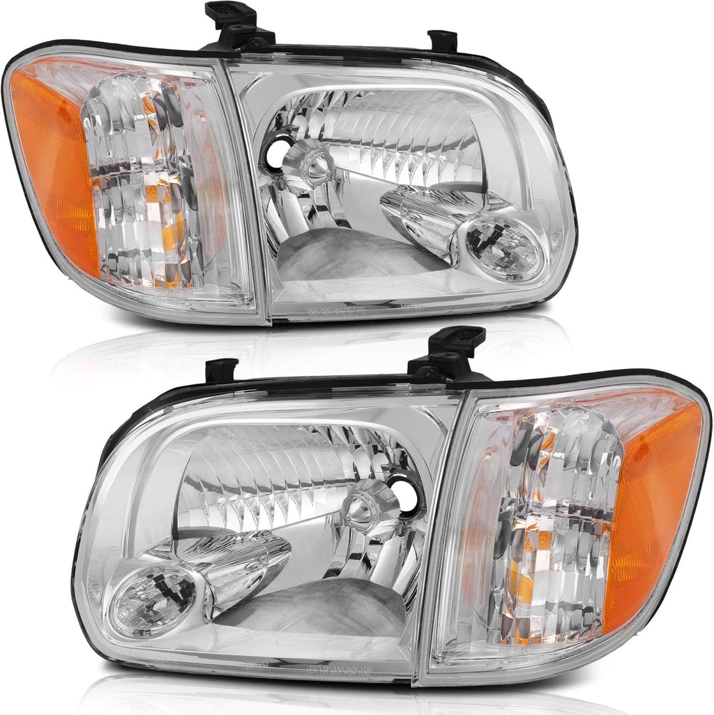 Black Housing Amber Reflector Clear Lens Headlight Assembly I21228