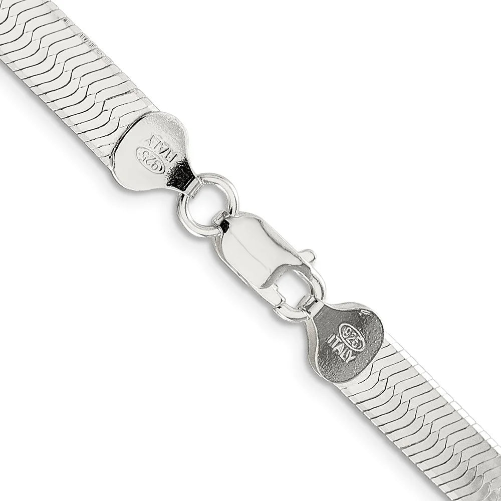 925 Sterling Silver Herringbone Chain Necklace 18 inch C8947
