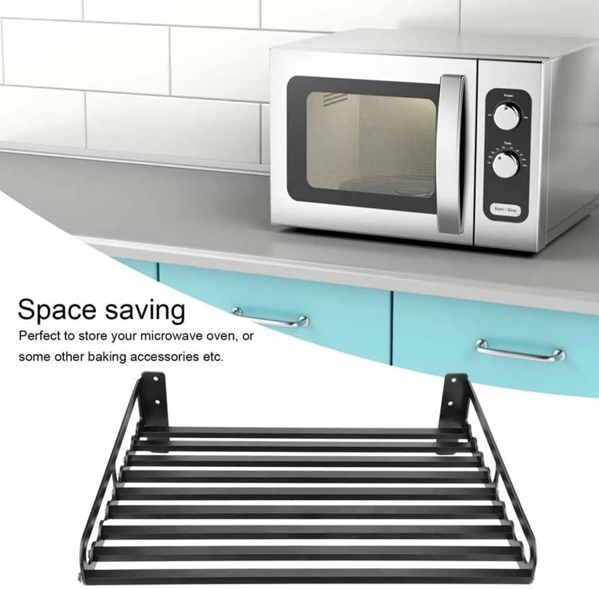 Black Wall Shelf for Kitchen Organizer Z364680