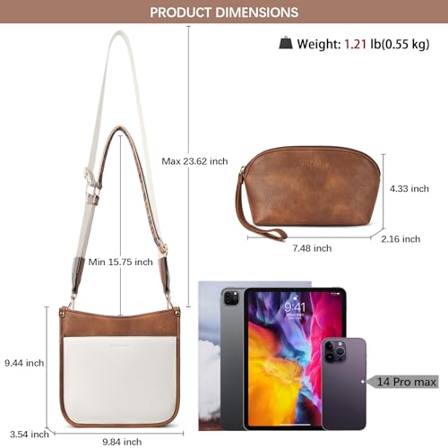 2PCS Vegan Leather Crossbody Shoulder Bag with Wide Guitar Strap T951