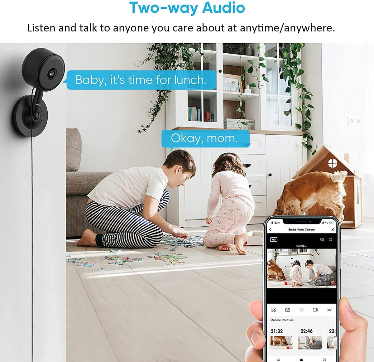 1080P HD Indoor Security Camera with Motion Detection, 2-Way Audio, Night Vision I2347
