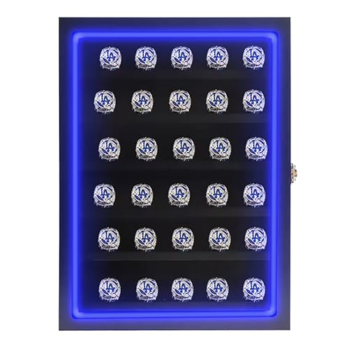 Black 30 Ring Glass Shadow Box with Lock Z40636