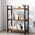 4 Tier Rustic Solid Wood Metal Bookshelf Z6350