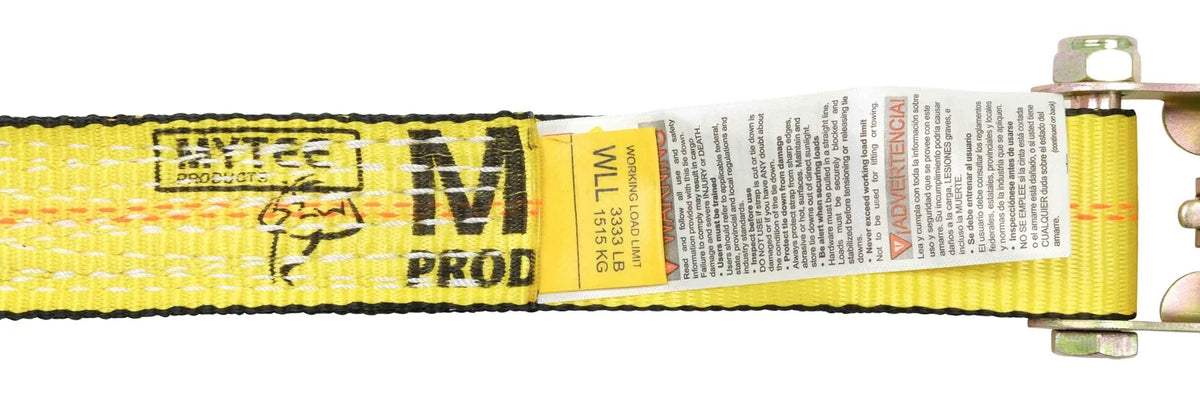 2" x 30' Ratchet Tie-Down Straps with Flat Hooks Yellow (4 Pack) F468534