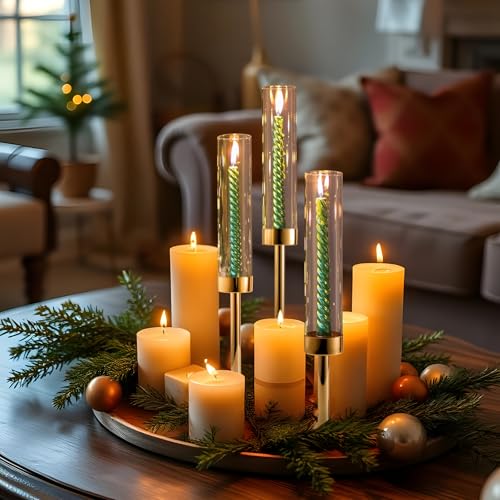 Black Set of 6 Glass Taper Candle Holders F333796