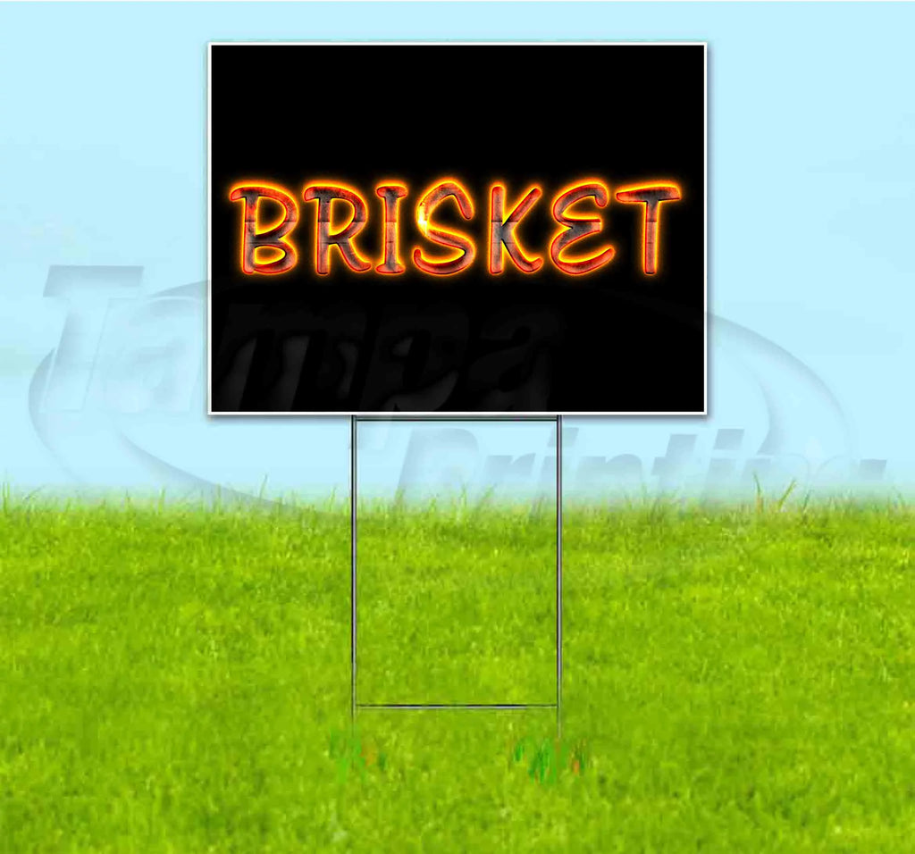 Brisket Yard Sign with Metal Step Stake F4664