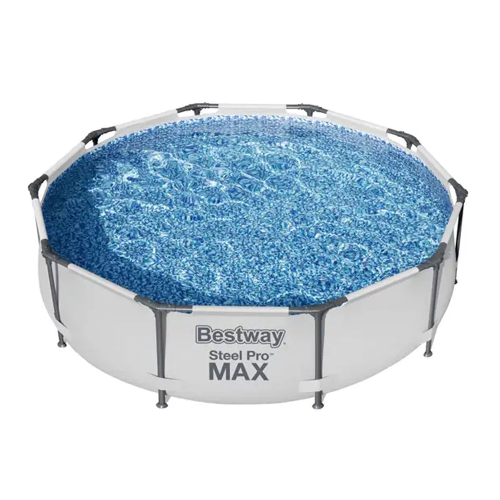 10'x30 Round Metal Frame Above Ground Swimming Pool with Pump K769916