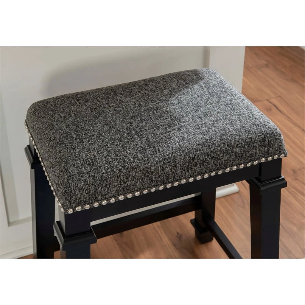 Black Wood Backless Counter Stool P463797