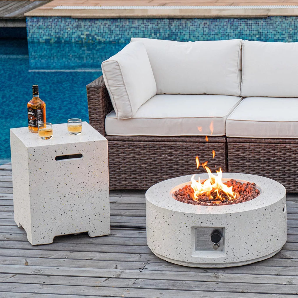 28-inch Round Propane Fire Pit Table Set G4459