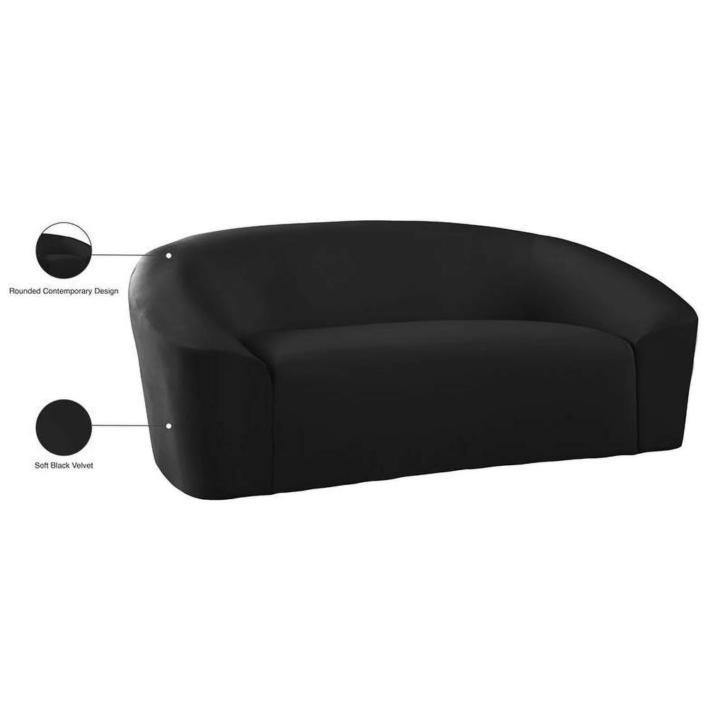 Black Velvet Loveseat B427519