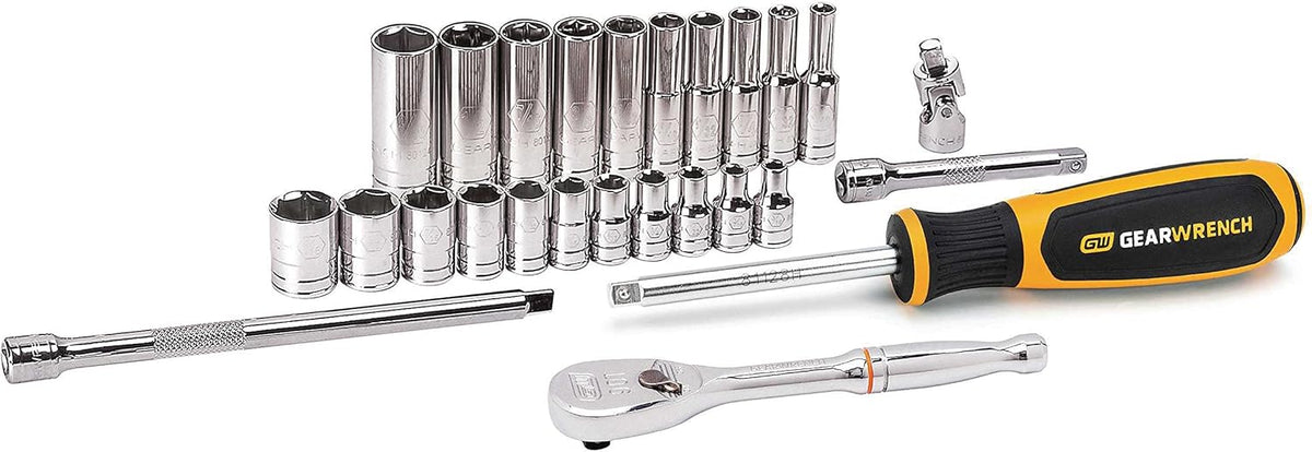 26 Pc. 1/4" Drive 12 Pt. Standard Mechanics Tool Set, SAE I751889