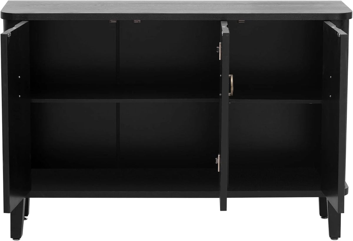 Black Storage Cabinet with 3 Doors and Adjustable Shelf I7149