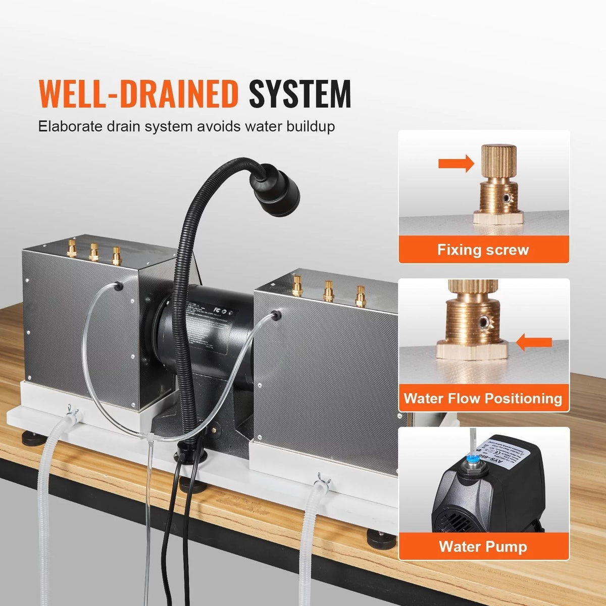 6" 2HP 1800 RPM Gem Faceting Machine with Lamp & Water Pump Q850
