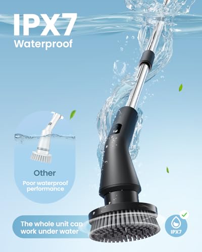 Cordless Electric Spin Scrubber with 7 Brush Heads G8210