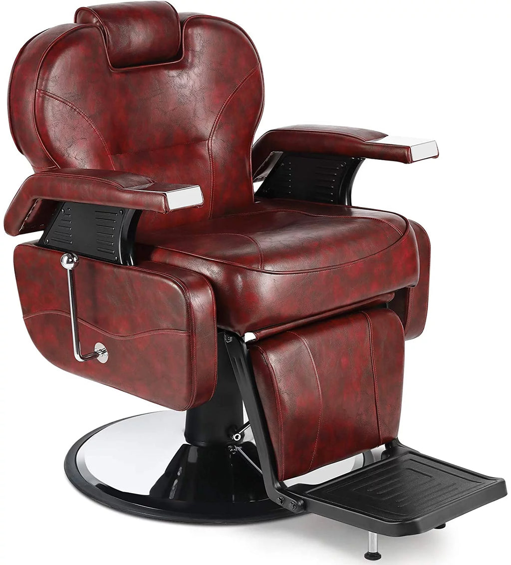 Hydraulic Red Recliner Barber Chair P433