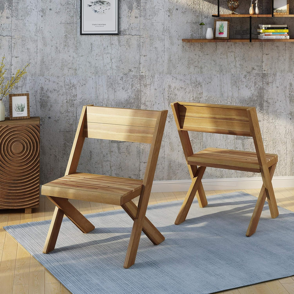 Acacia Wood Chairs Set of 2 H347140