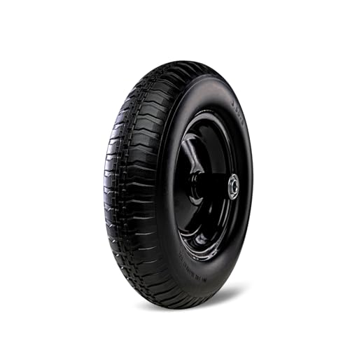 14 Inch 2 PCS Solid Flat Free Replacement Tires and Wheels 3.50-8 with 5/8'' Bearing L500