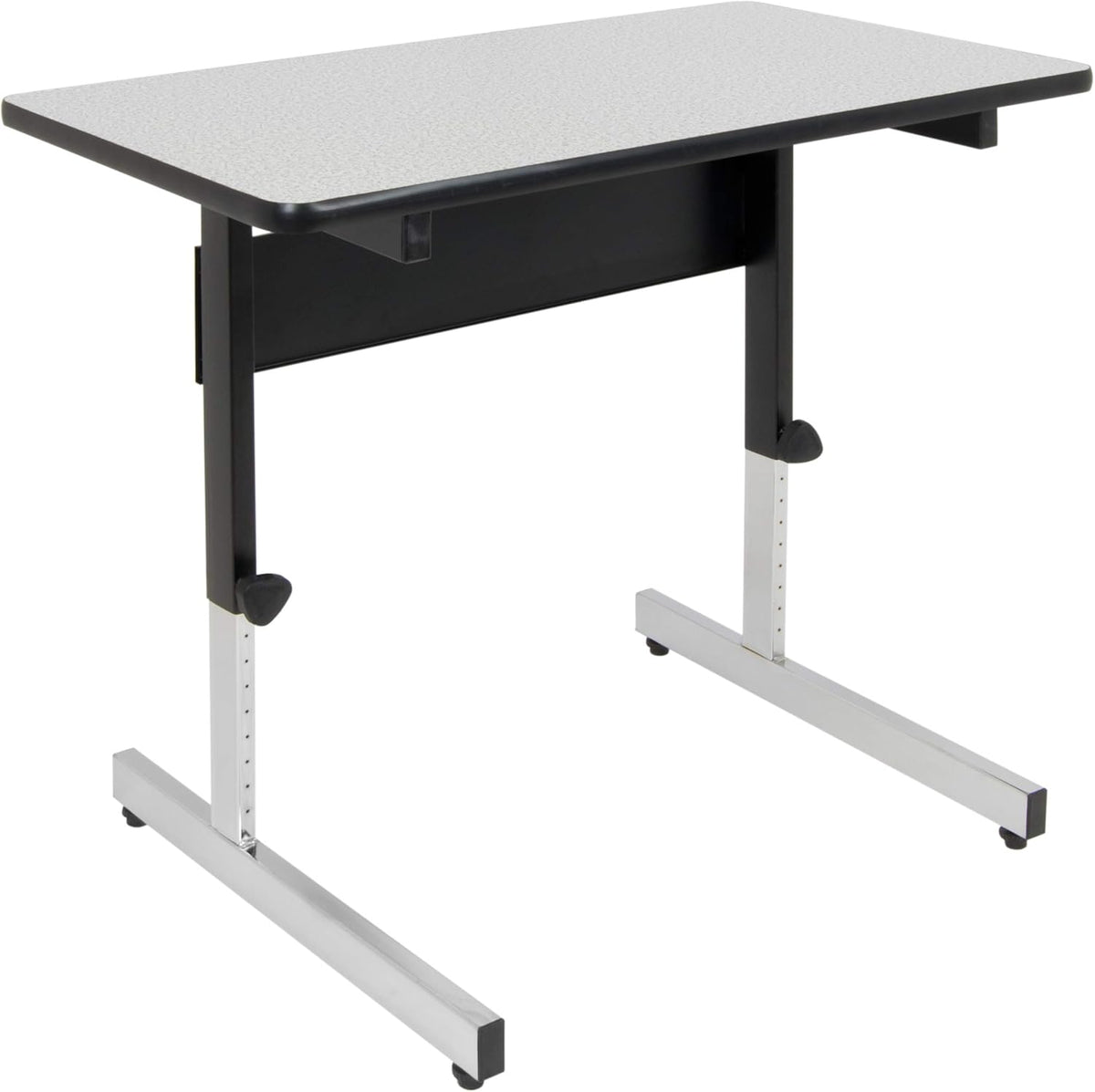 Height Adjustable Office Desk with Powder Coated Black Frame, Grey Top G480