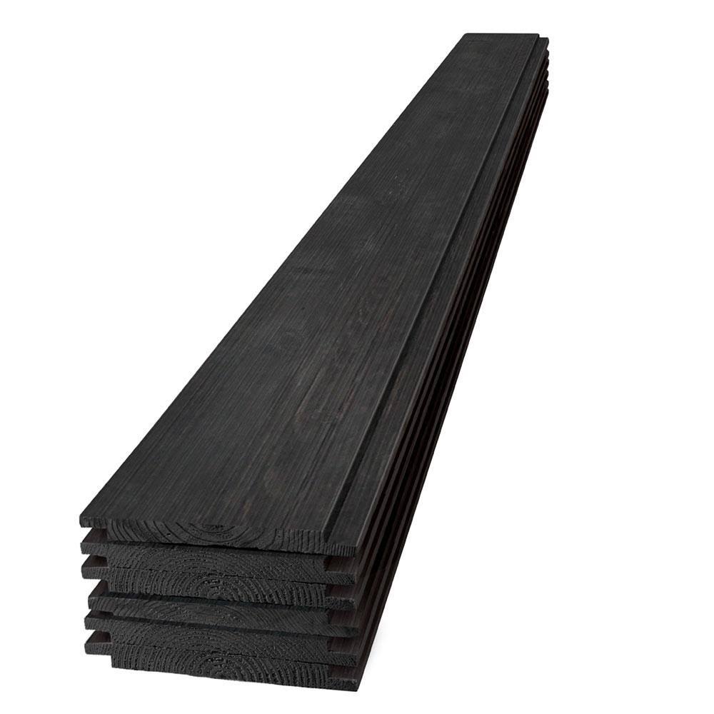 Charcoal Shiplap Pine Board (6-Pack) J49564