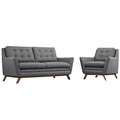 Grey Fabric Sofa Set of Two A183