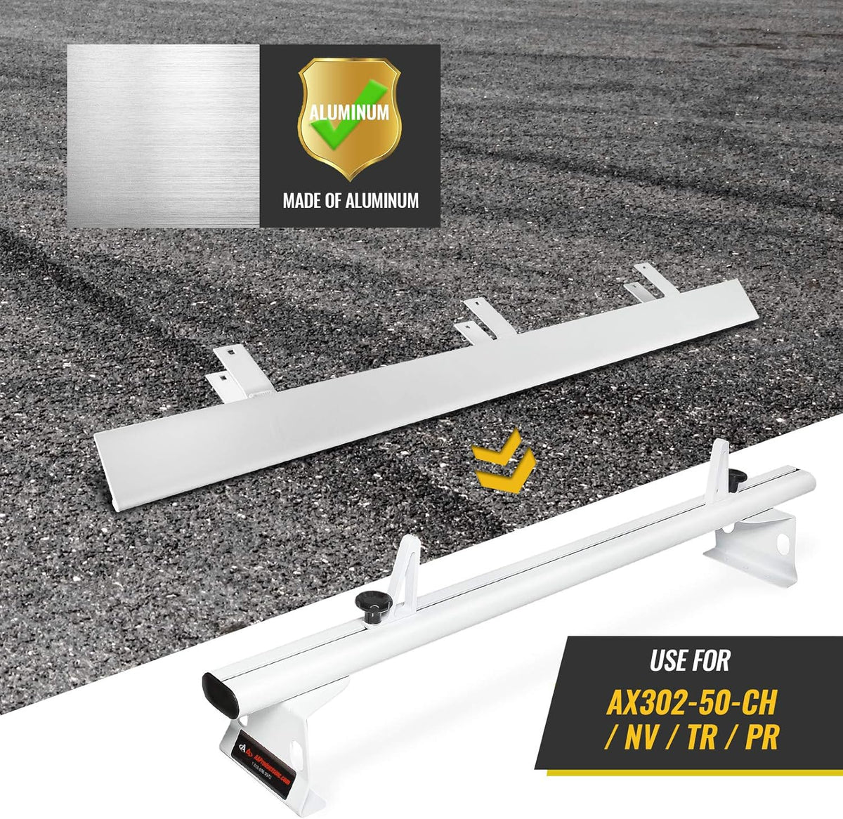 White Pack of 2 Aluminum Van Rack Accessory Y60571
