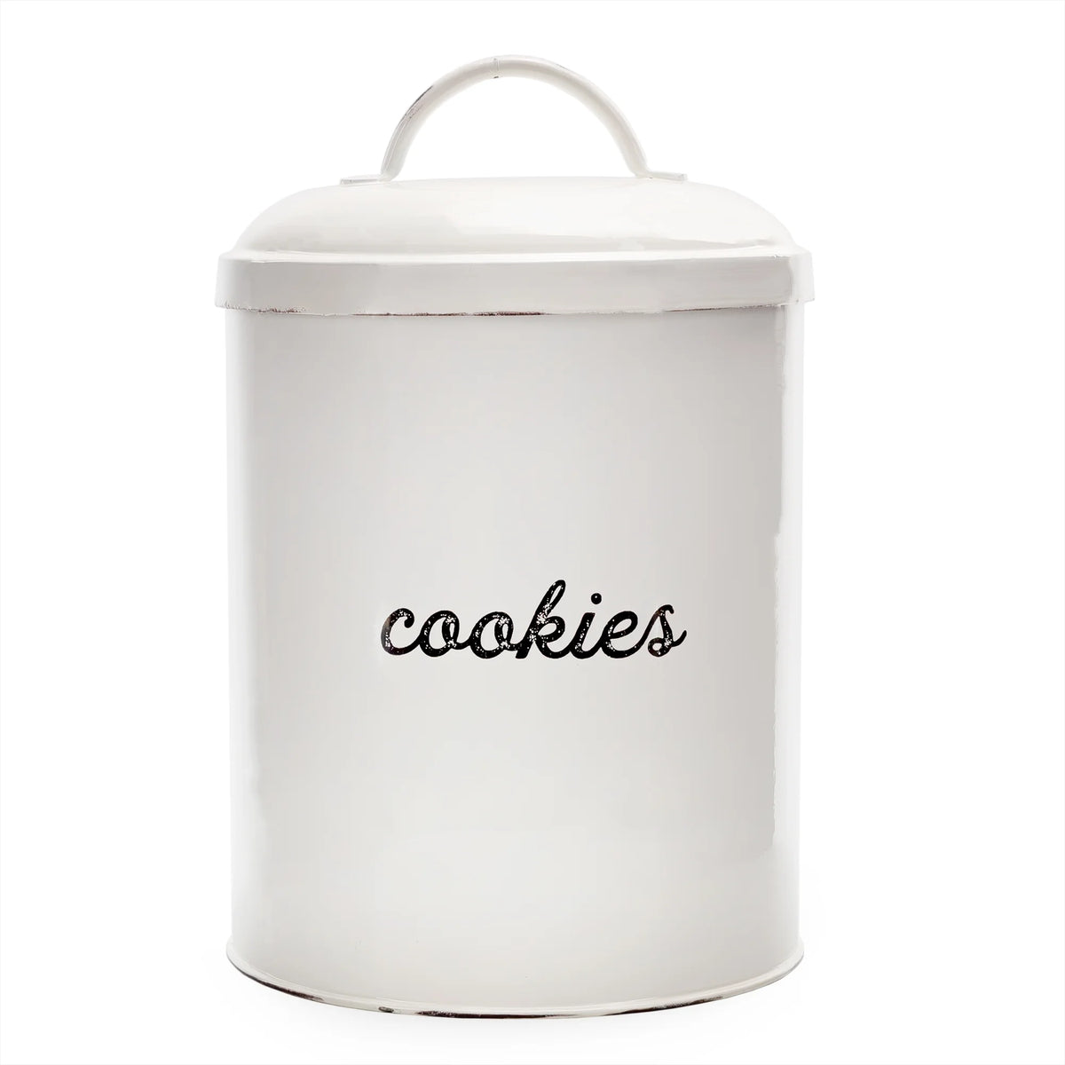 White Enamelware Cookie Jar S7660