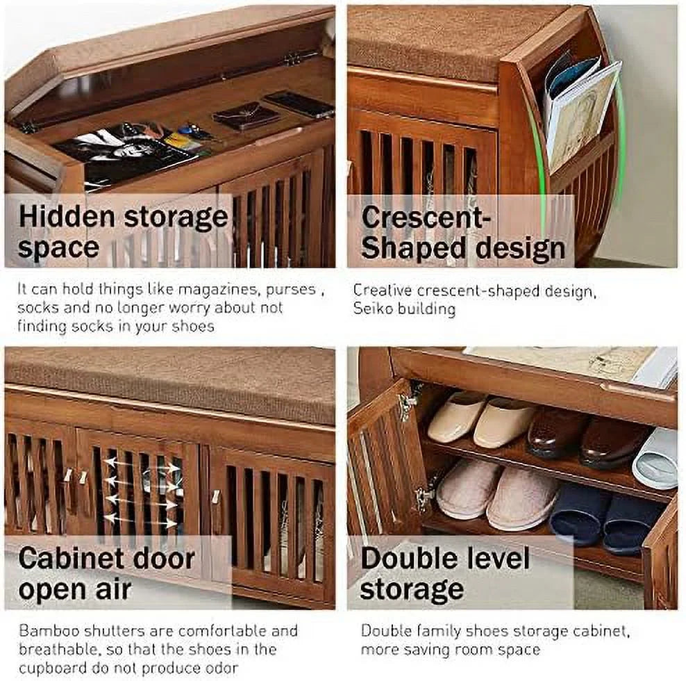 Shoe Bench with Detachable Cushion P3843