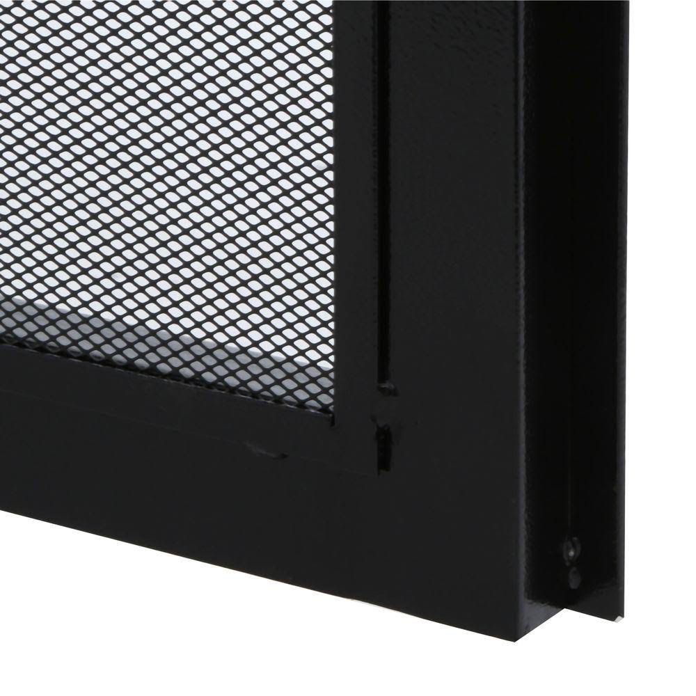 36 in. x 80 in. Black Steel Security Door with Expanded Metal Screen R103