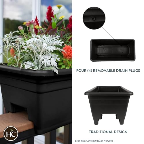 White 24 Inch Plastic Deck Railing Planter Box N253924