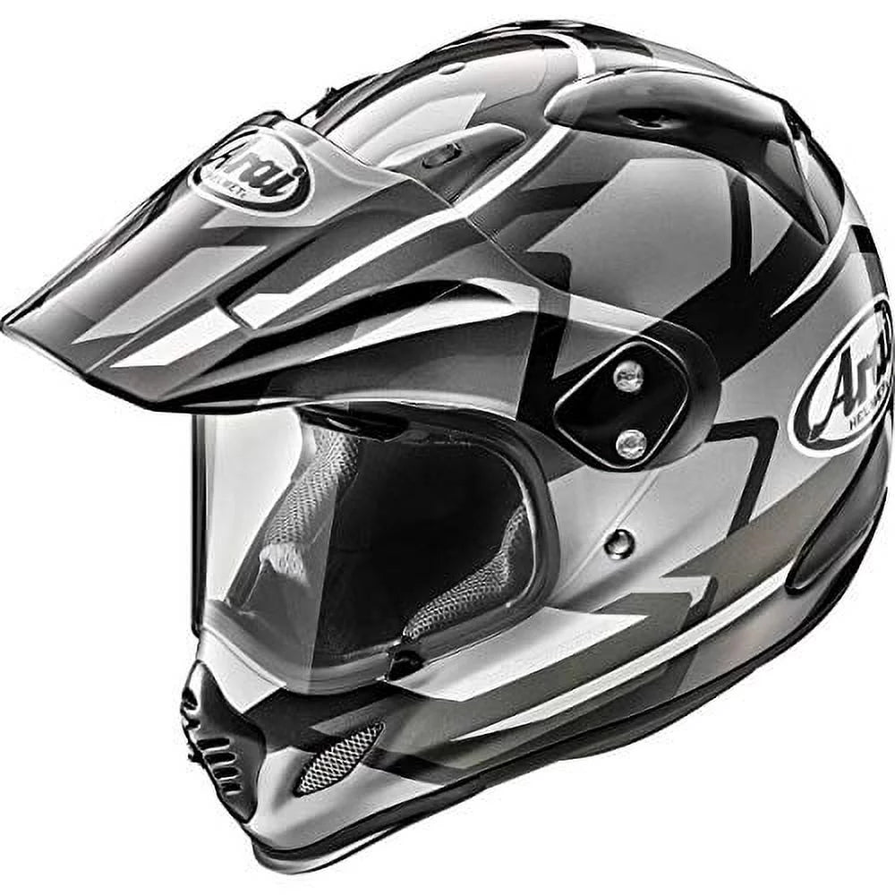 Black/Silver Frost Dual Sport Motorcycle Helmet L5237