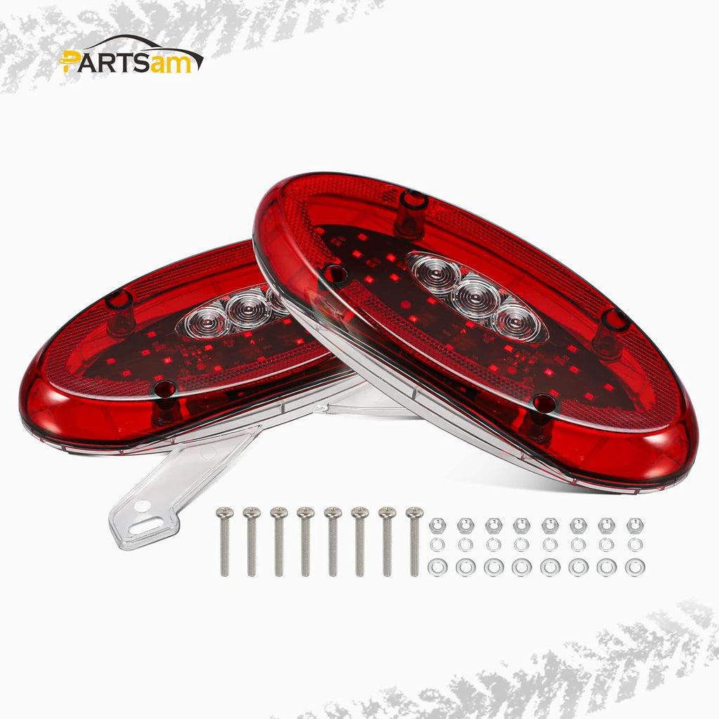 Red LED RV Tail Lights with Backup Reverse Lights and License Plate Light R151433