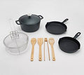 Black 5 Pc Cast Iron Cookware Set I118243