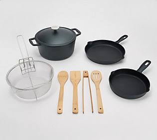 Black 5 Pc Cast Iron Cookware Set I118243