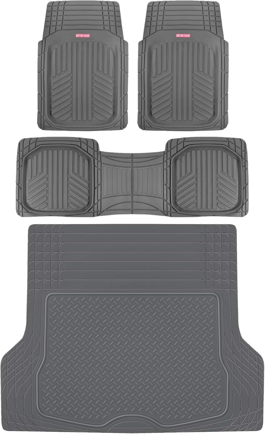 Rubber Car Floor Mats with Trunk Mat Cargo Liner, Front & Rear Combo Set S558929