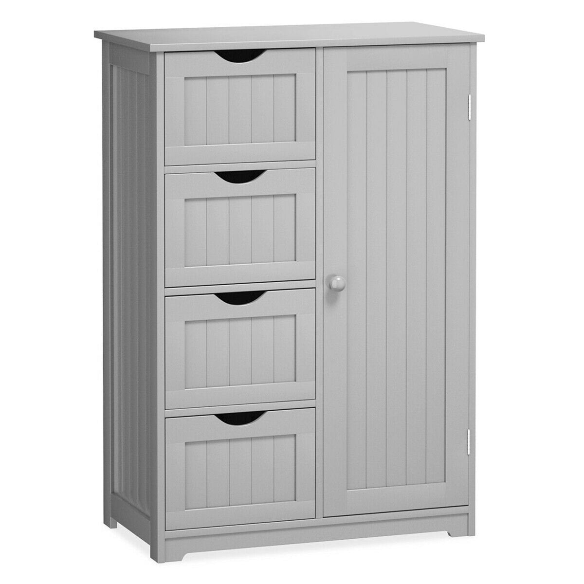 Grey Wooden 4 Drawer Bathroom Floor Cabinet M87712