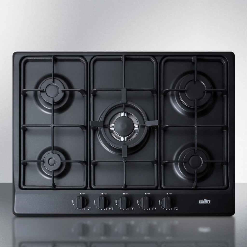 Black 5 Burner Gas Cooktop with Cast Iron Grates X286499