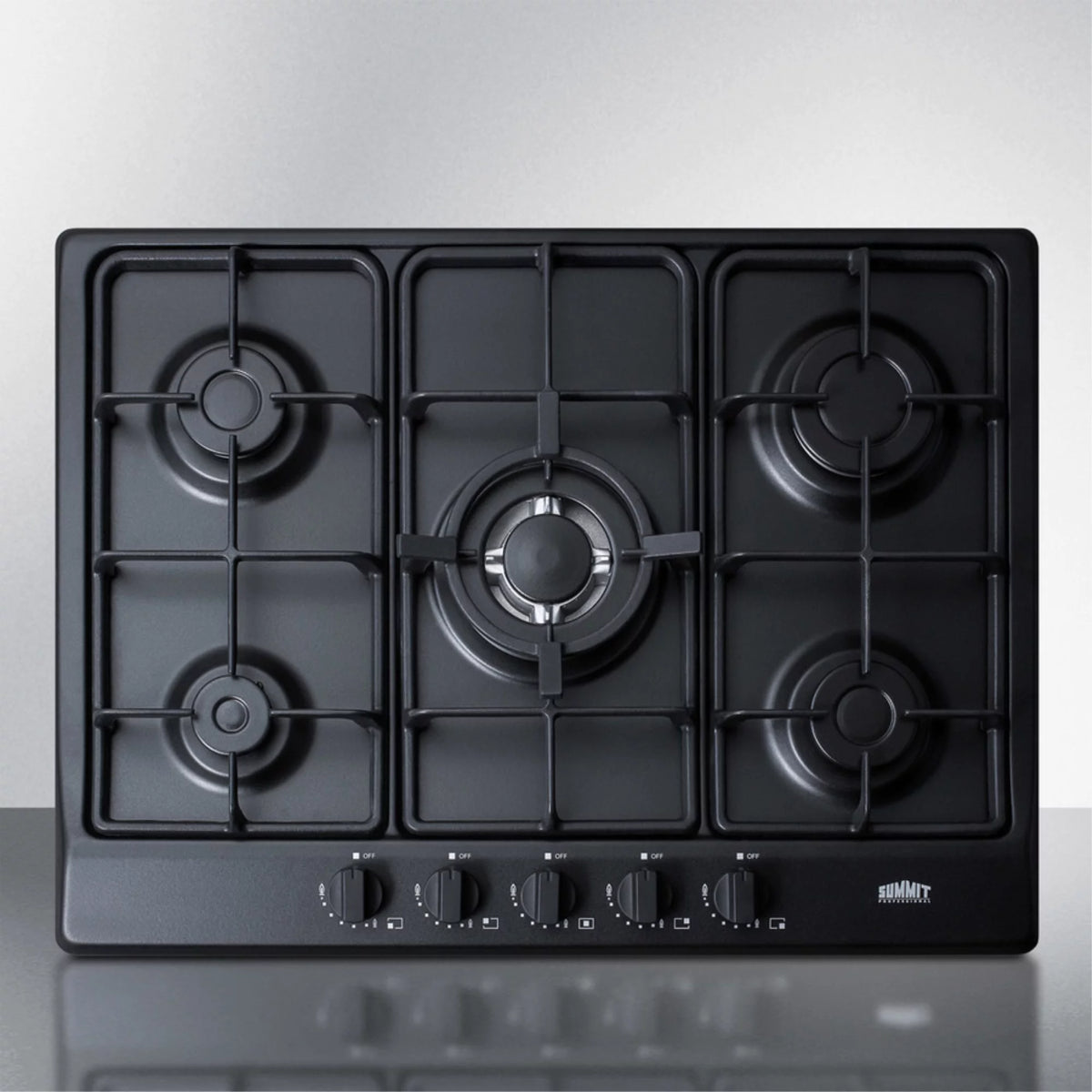Black 5 Burner Gas Cooktop with Cast Iron Grates X286499