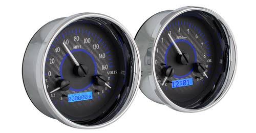 Dual Round Universal VHX System Carbon Fiber Face Blue Display W3773