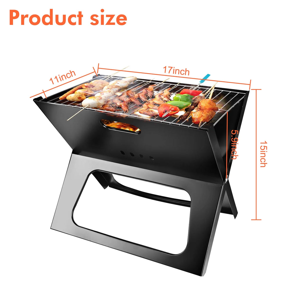 Foldable Charcoal Stainless Steel BBQ Grill Y5743