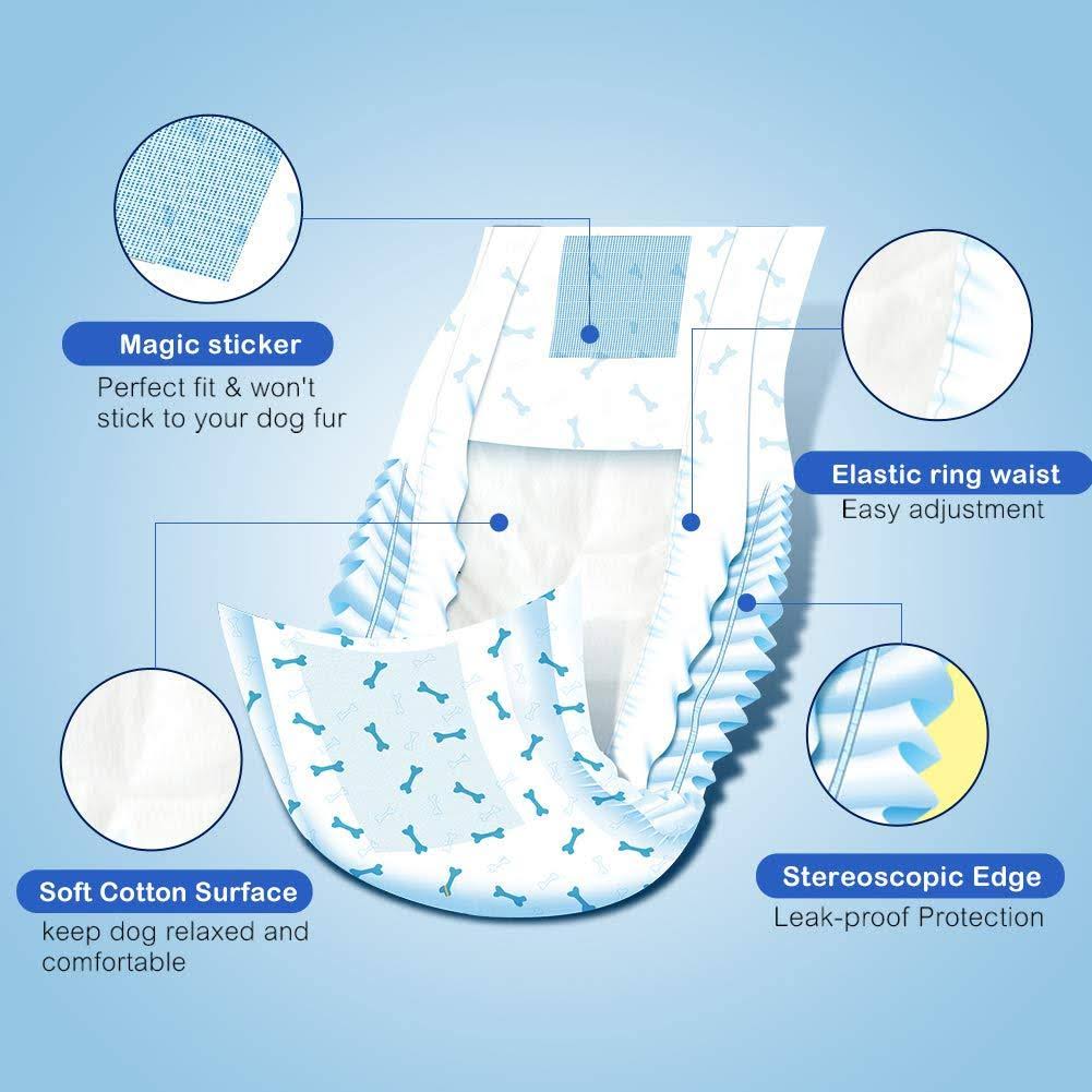 Pet Soft Disposable Male Wrap Dog Diaper 72 Count Z213703