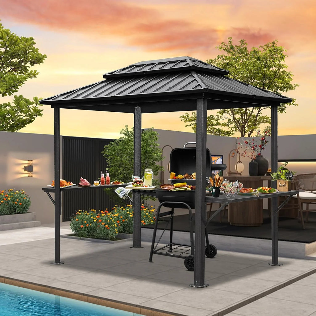 8' 6" Aluminum Grill Gazebo with Shelves H849399