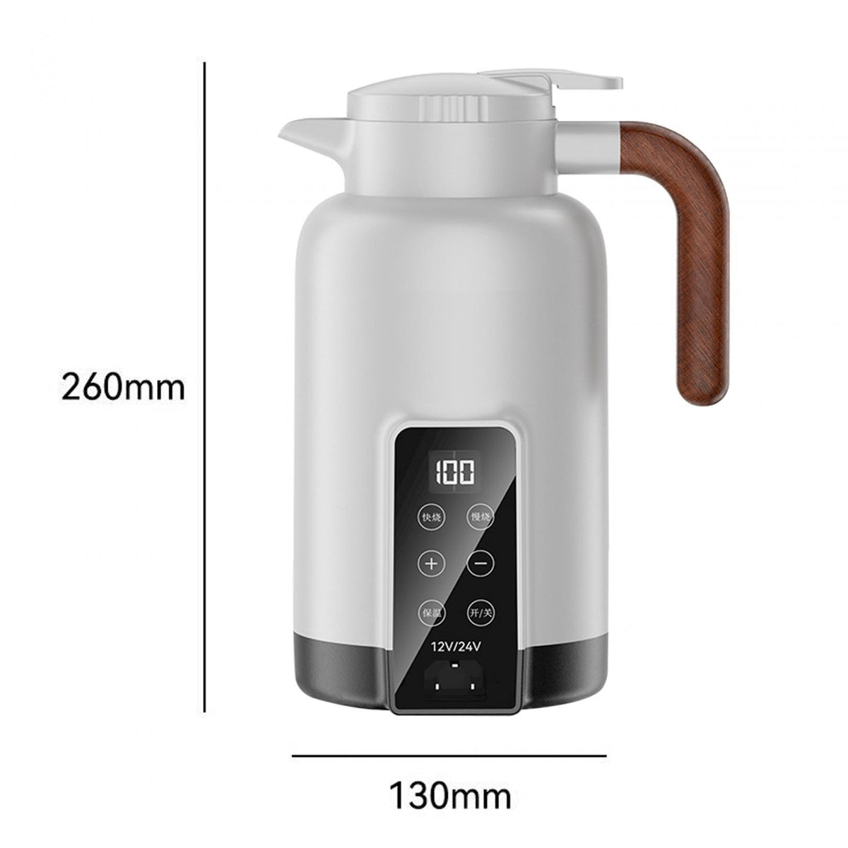 White 1.3L Car Heating Kettle A3506