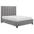 Gray Faux Leather Queen Upholstered Platform Bed D985