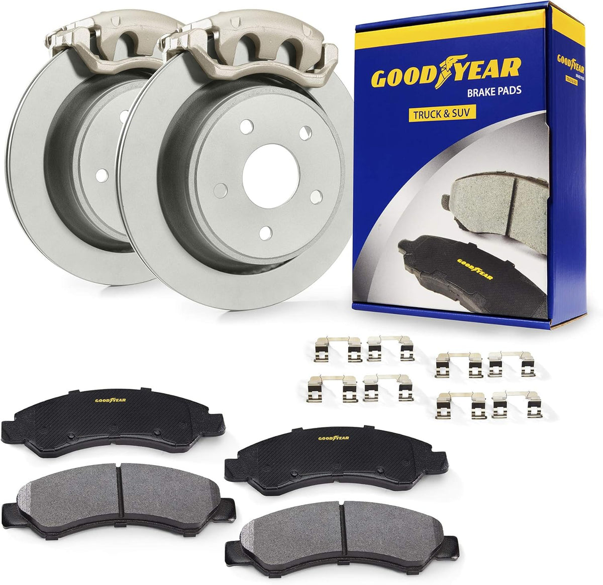 Front Brake Calipers Rotors Ceramic Pads J61613