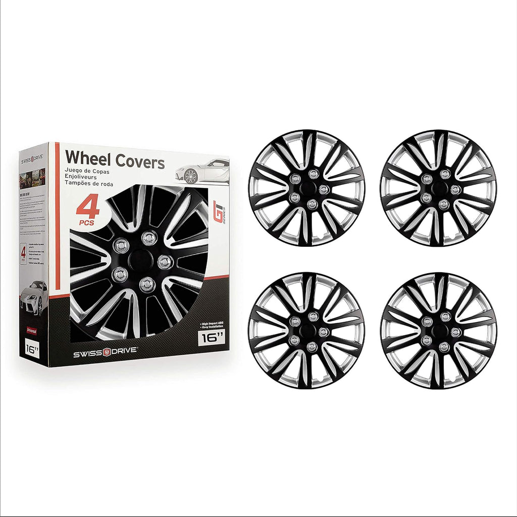 16-Inch Set of 4 Silver Car Wheel Hub Caps W417