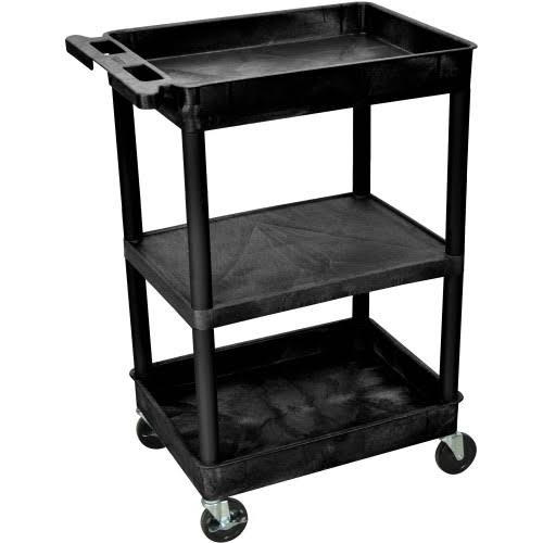 Black Tub Shelf and Flat Shelf Cart O585286