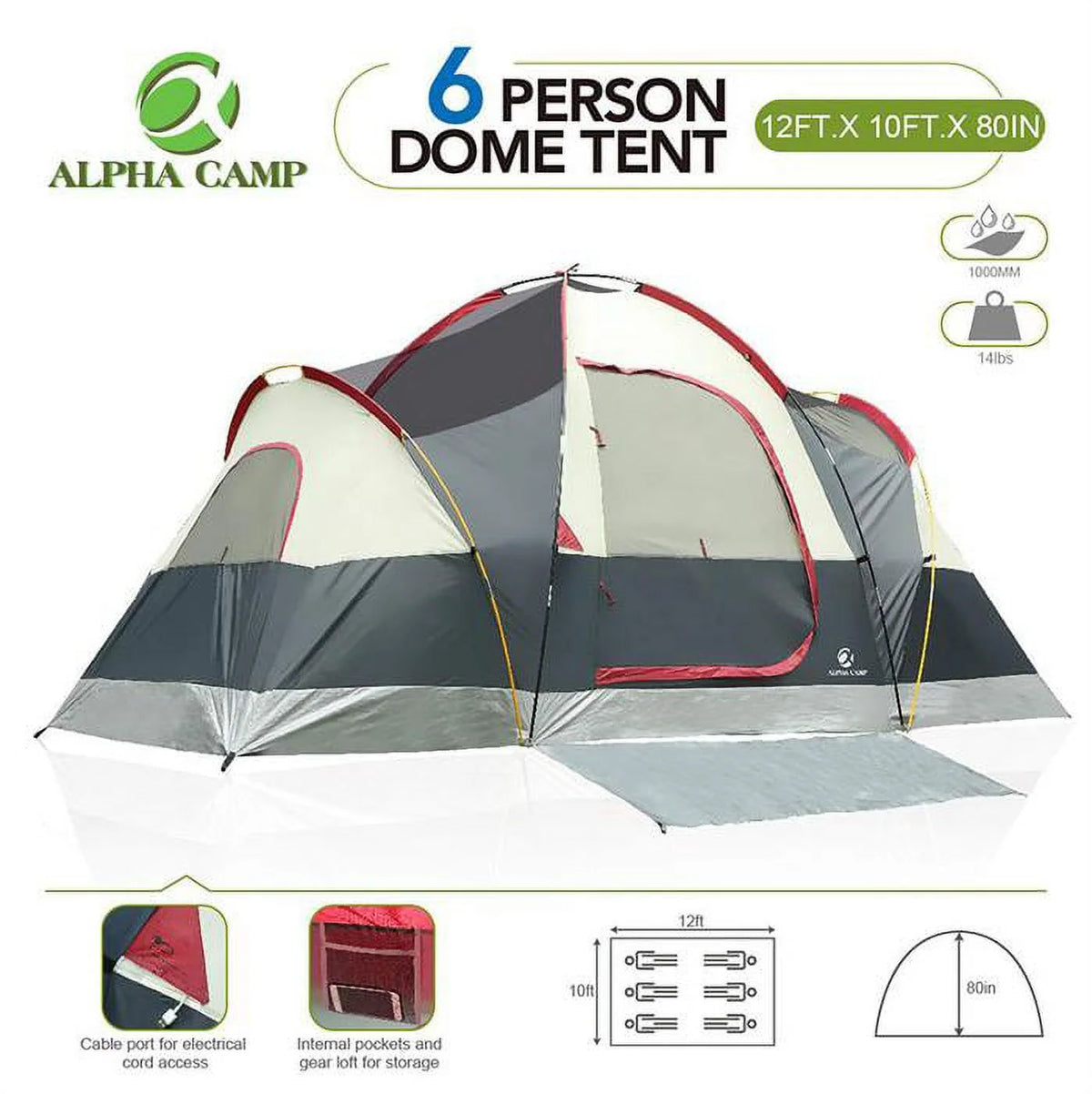6 Person Camping Tent O90567