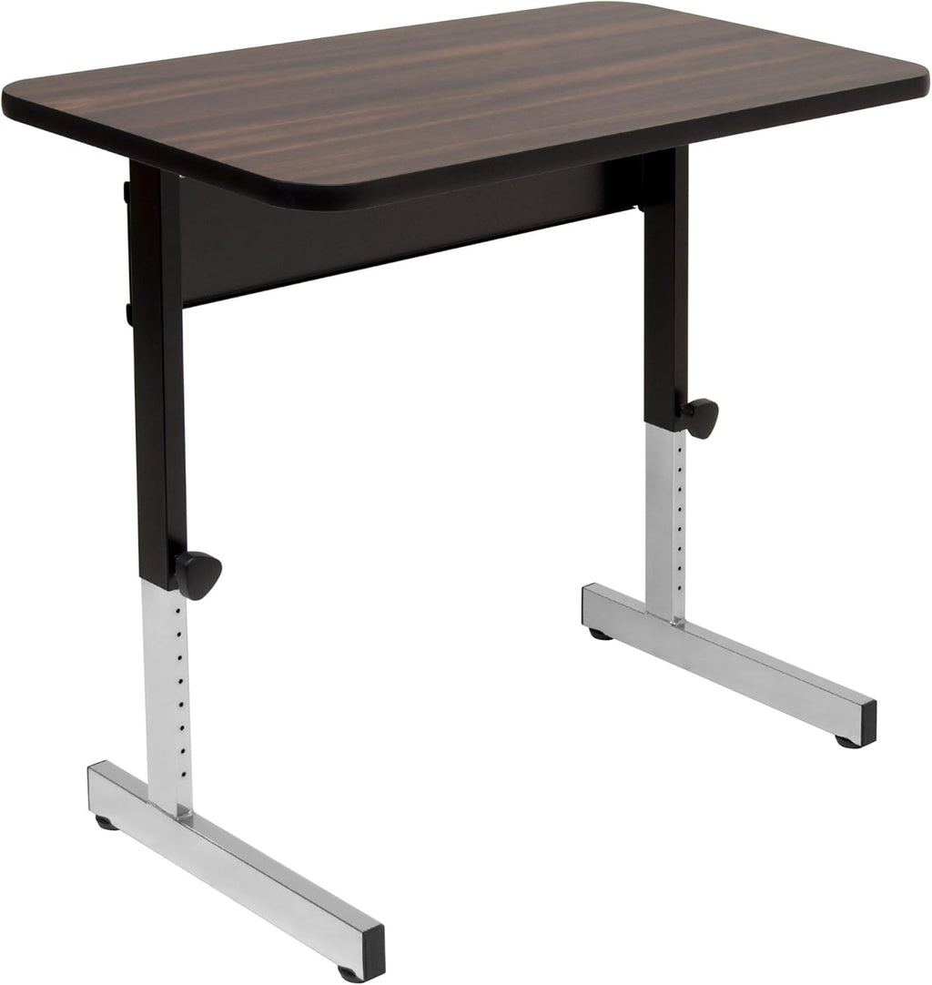 Height Adjustable Office Desk with Powder Coated Black Frame, Grey Top G480